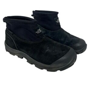 The North Face Chilkat Slip-On Black Suede Short Booties Fleece Lined Unisex